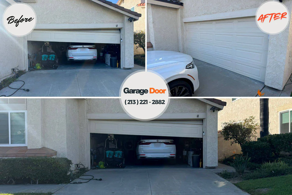 Before and after: garage door repair Halfway House, PA